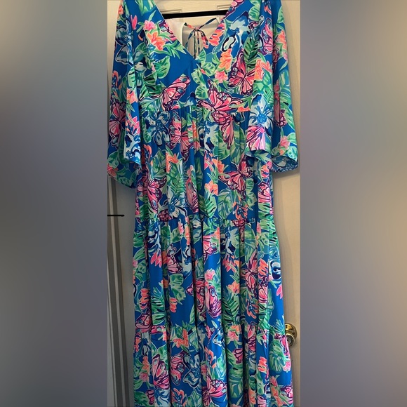 Lilly Pulitzer Rease Maxi Dress Pundy Blue Isle Be Back - Picture 5 of 7